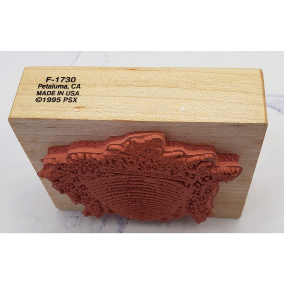 PSX Wood Mounted Rubber Stamp F-1730 Nature Bee Hive w/Flowers - Picture 2 of 7